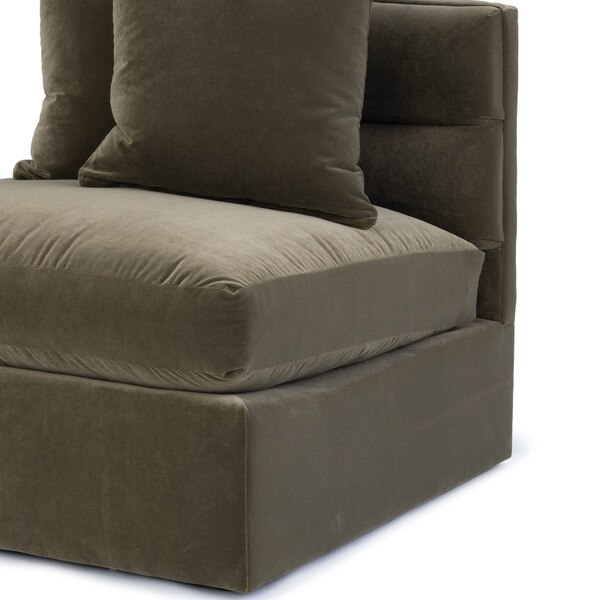 Elise Sectional Armless Piece (Olive) Macro 3
